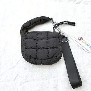 Black Quilted Micro Pouch Keychain Bag Charm